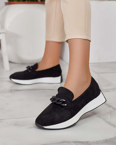 Royalfashion Ажурни дамски мокасини с верижка Isolla