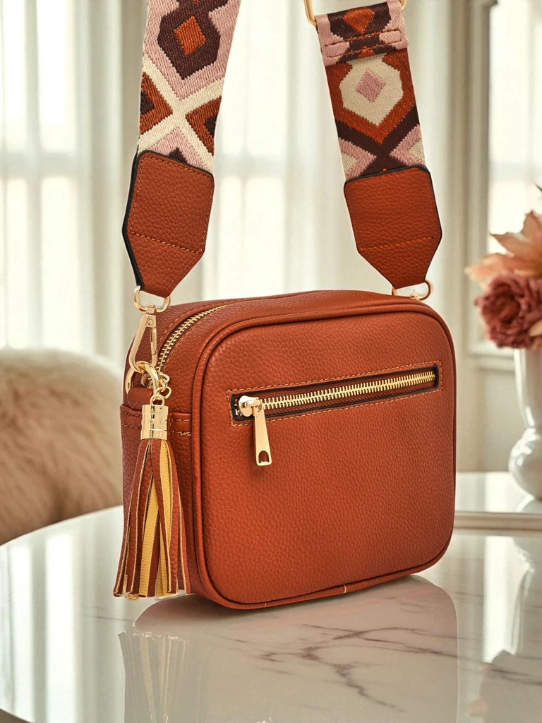 Royalfashion Малка дамска чанта от еко кожа с цветна каишка Kovi Lace