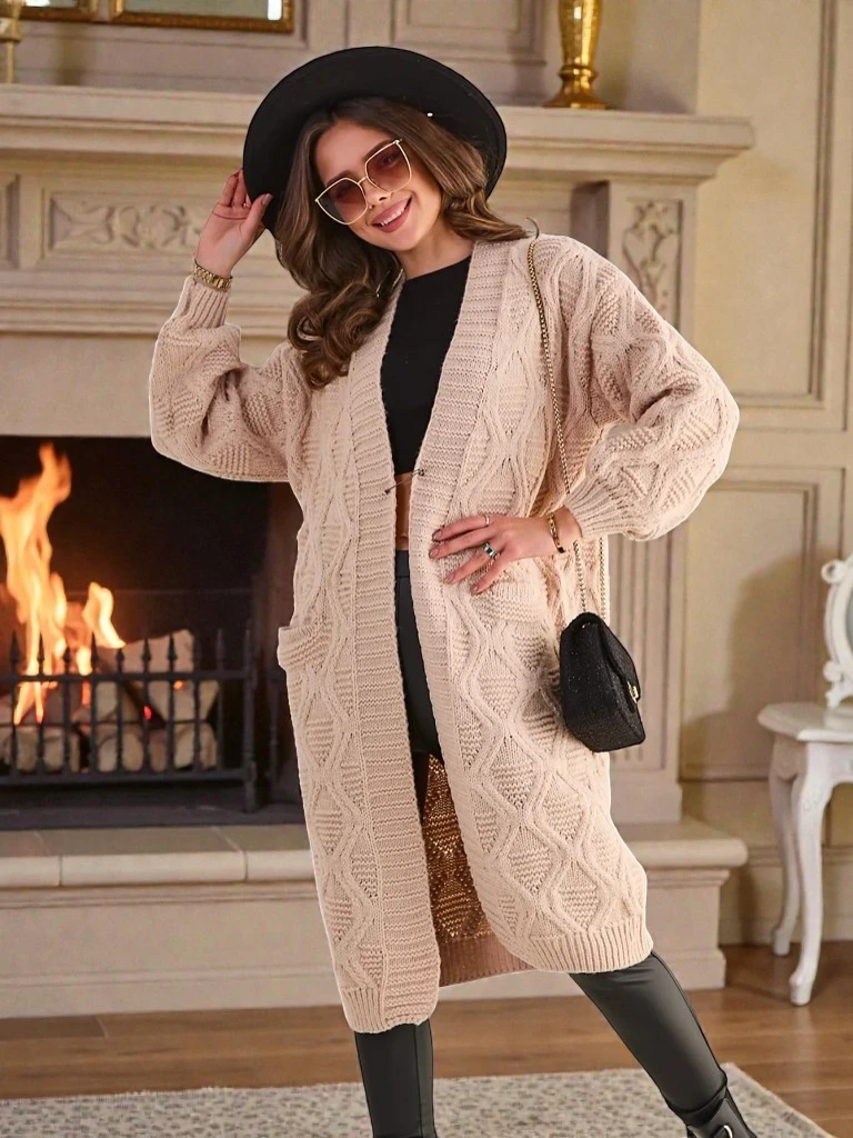 Ройалфешън Плетен дамски пончо пуловер