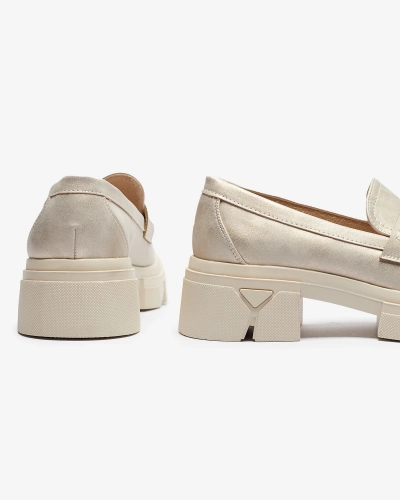 Златни дамски мокасини от еко кожа Sepop- Footwear