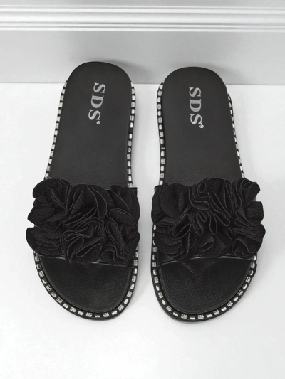 Royalfashion Дамски чехли с равна подметка Flora Verde