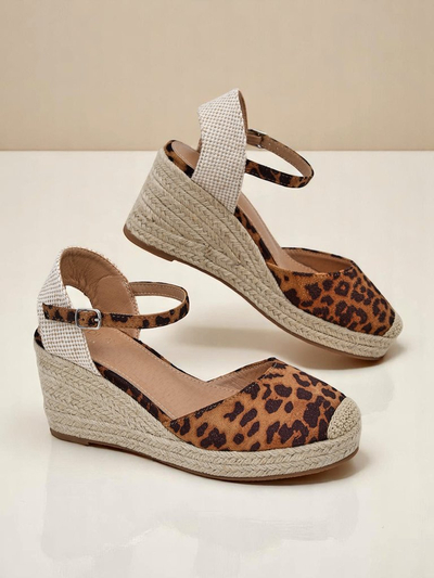Дамски платформи Aurelia Leopard Royalfashion, екологична кожа, камел