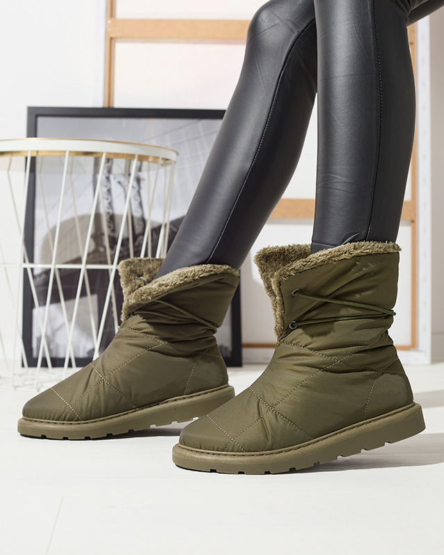Тъмнозелени дамски обувки a'la ботуши за сняг Amirfu- Footwear