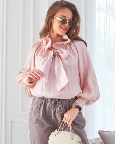 Royalfashion Блестяща дамска риза с декоративна яка