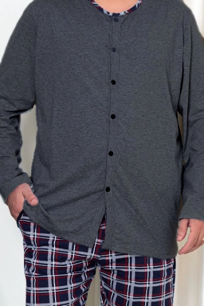 Royalfashion Мъжки памучен пижама с квадратен десен ПРИДОБИВКА РАЗМЕР