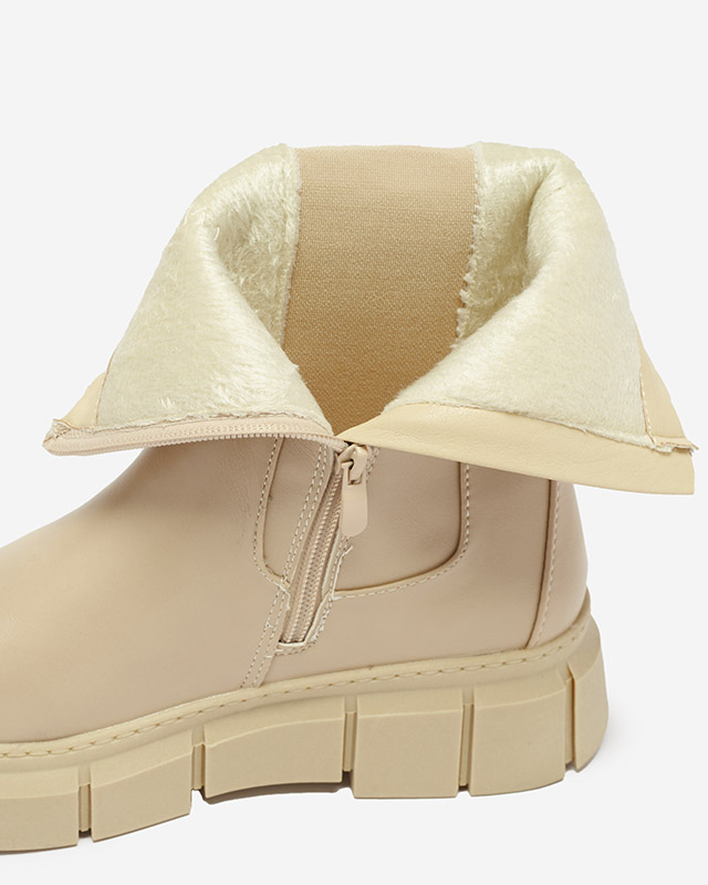 Дамски боти на платформа в бежово Couell - Обувки