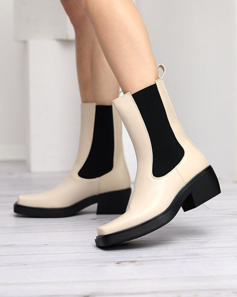 Бежови високи дамски боти Darran - Обувки