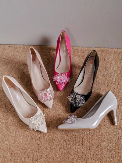 Royalfashion Гладки дамски токчета с мрежа Ellona