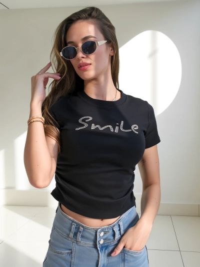 Royalfashion Дамска памучна блуза с надпис