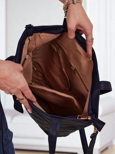 Aurelia Granatowa Чанта Shopper A4 от екологична кожа, Голяма с презрамка