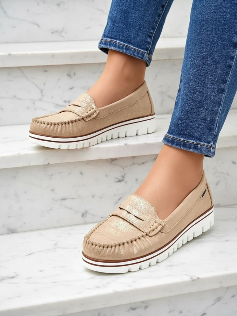 Royalfashion Женски екологични суедови мокасини Bellisse