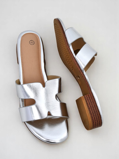 Royalfashion Дамски чехли на плоска подметка SilverEase