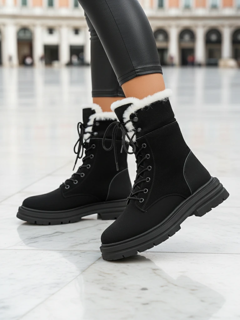 Royalfashion дамски обувки до глезена с подплата от козина Nasaha