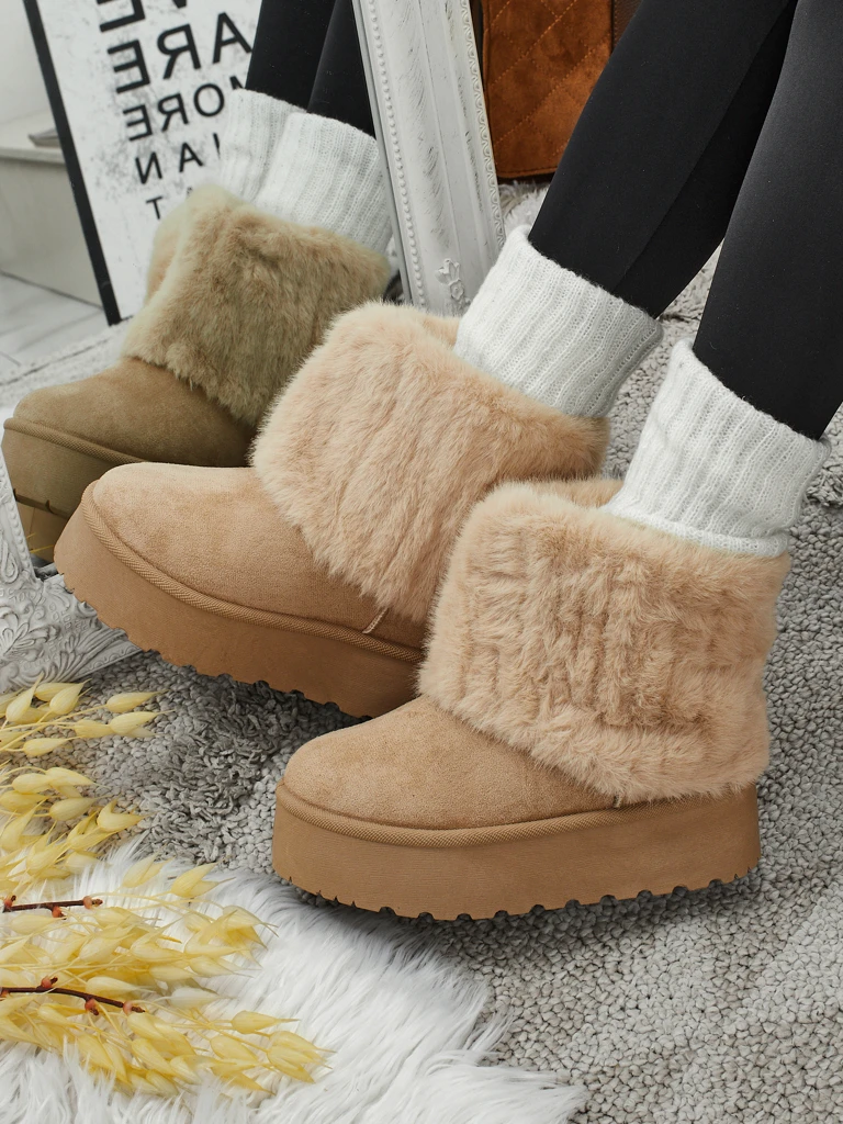 Дамски ботуши тип снегоходки с пухкава подплата Irelle