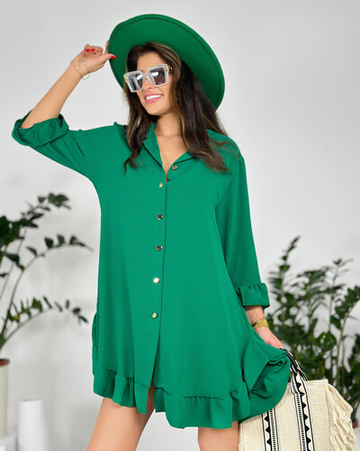 Royalfashion Дамска oversize рокля с волан