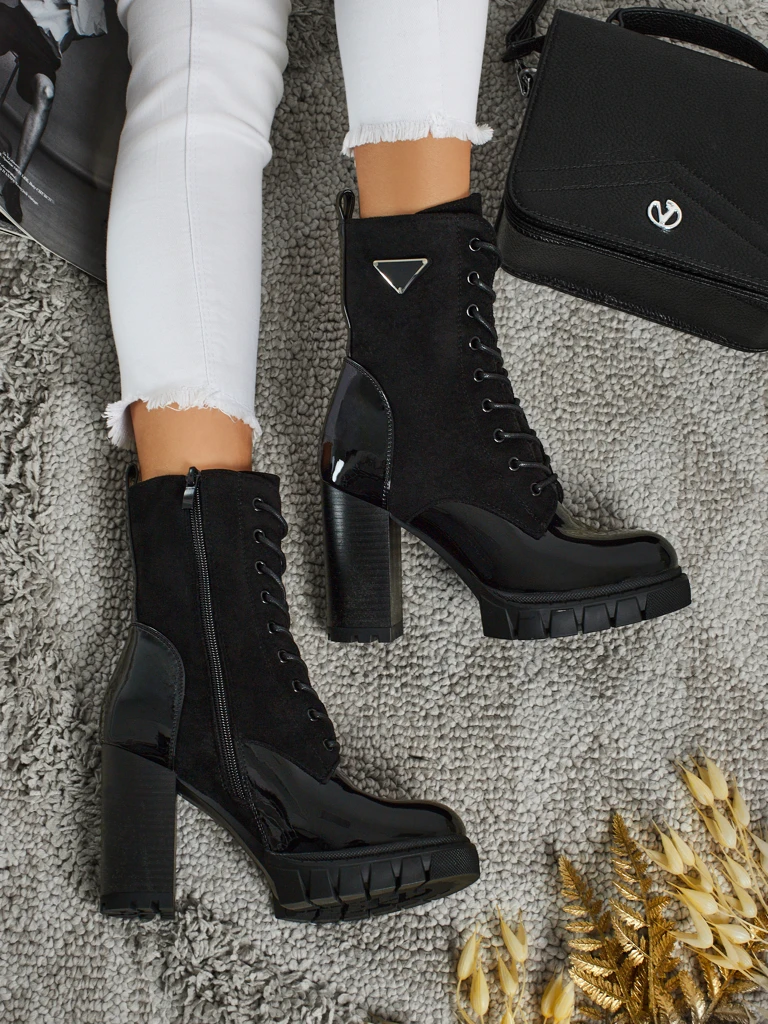 Дамски еко велурени боти на ток Event Bramble