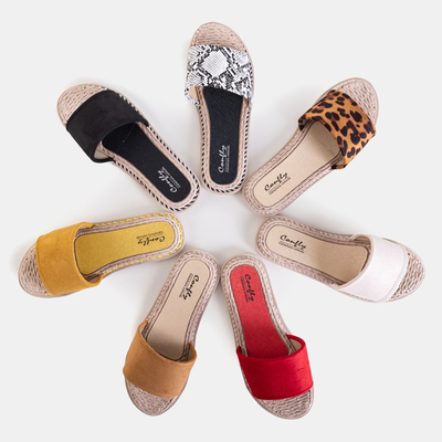 Brązowe klapki damskie Ysia - Obuwie