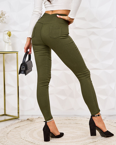 Royalfashion Дамски панталони тип "тегелинс" с декоративна връзка