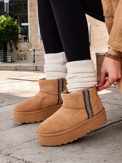 Royalfashion Къси дамски снежни боти Haluzi