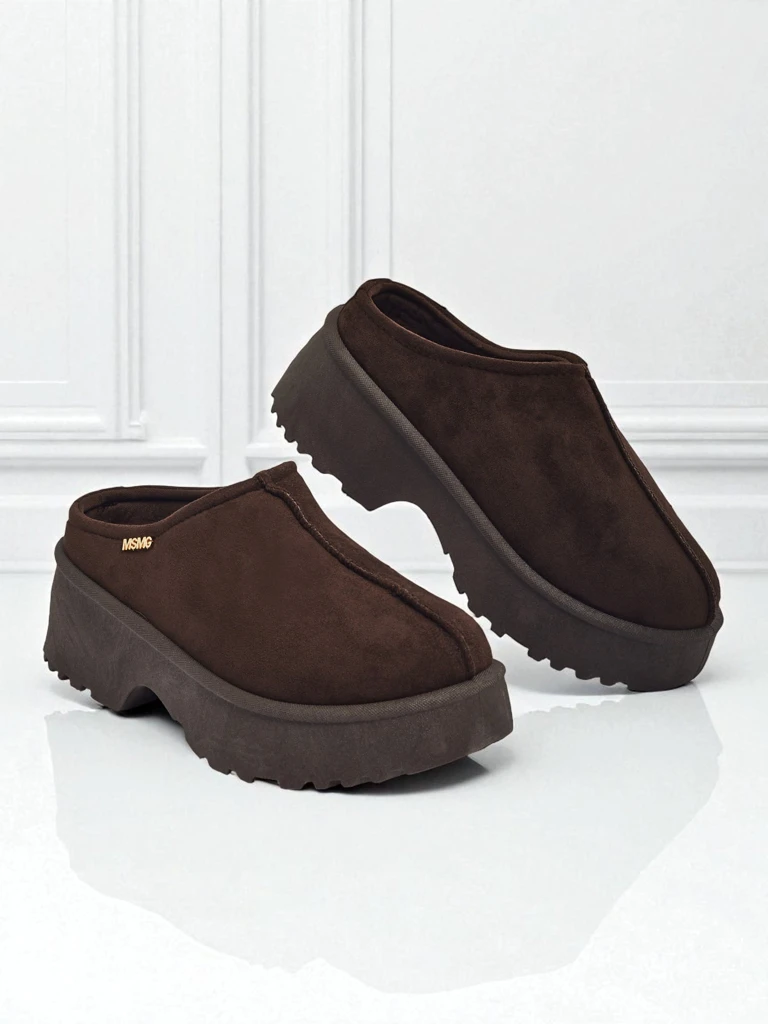 Къси дамски боти а'ла сноубутс с пухкава подплата Calindra