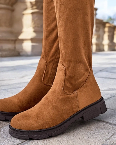 Royalfashion Дамски ботуши до коляното с приплъзване Robus