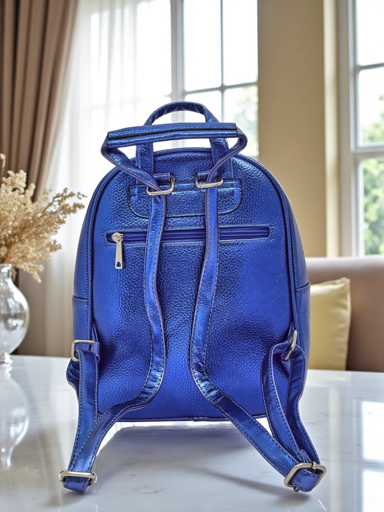 Royalfashion Дамска раница от еко кожа с металически ивици Metallic Stripes