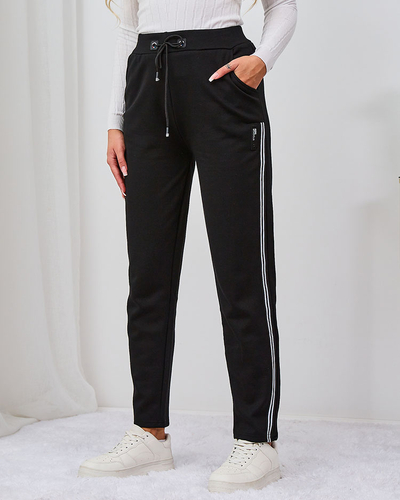 Royalfashion Черни дамски потници с кант