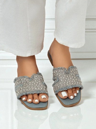 Royalfashion Дамски чехли с камъни CrystalEase