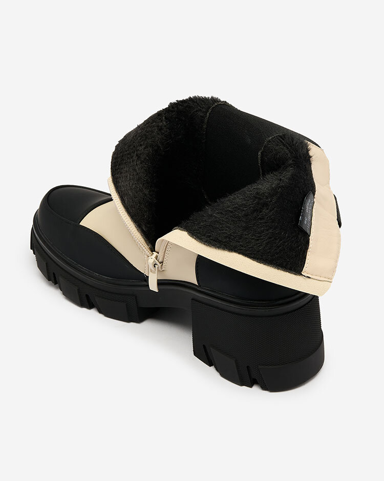 Royalfashion Дамски матовобежови ботуши Bevta с плосък ток