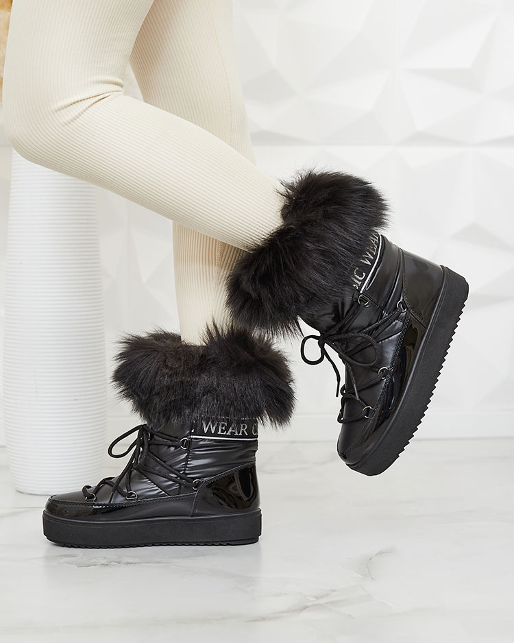 Royalfashion Ботуши с дантела a'la snow boots with fur Heccti