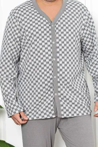 Royalfashion Памучни мъжки пижами с принт PLUS SIZE