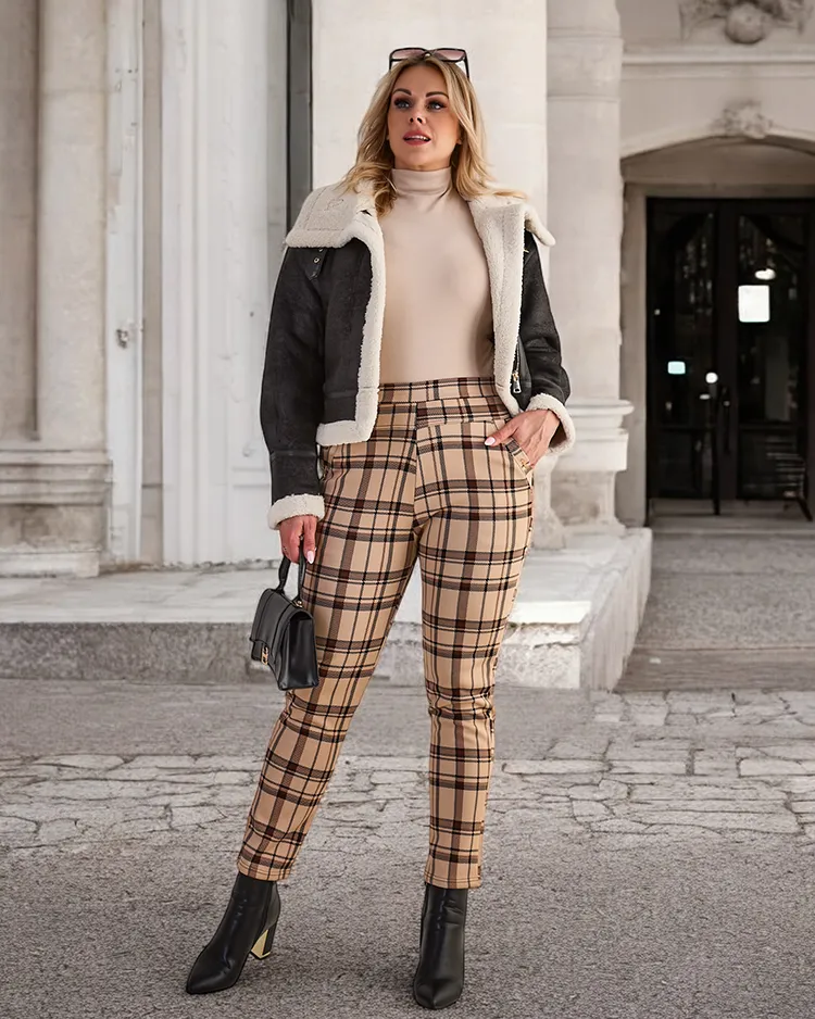 Royalfashion Затоплени дамски панталони с гети PLUS SIZE