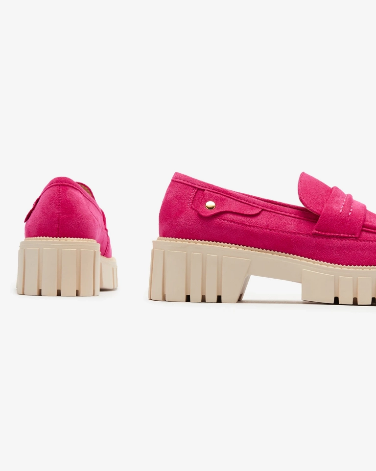 Royalfashion Мокасини от еко велур в цвят фуксия за жени Siherta