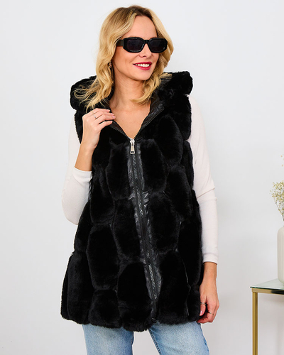 Royalfashion Дамска жилетка от изкуствена кожа в бежово