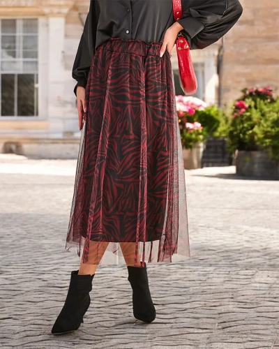 Рокля с миди дължина с тюл на Royalfashion с модел