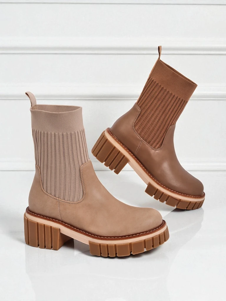 Дамски боти на ток от екологична кожа Ivy Storm