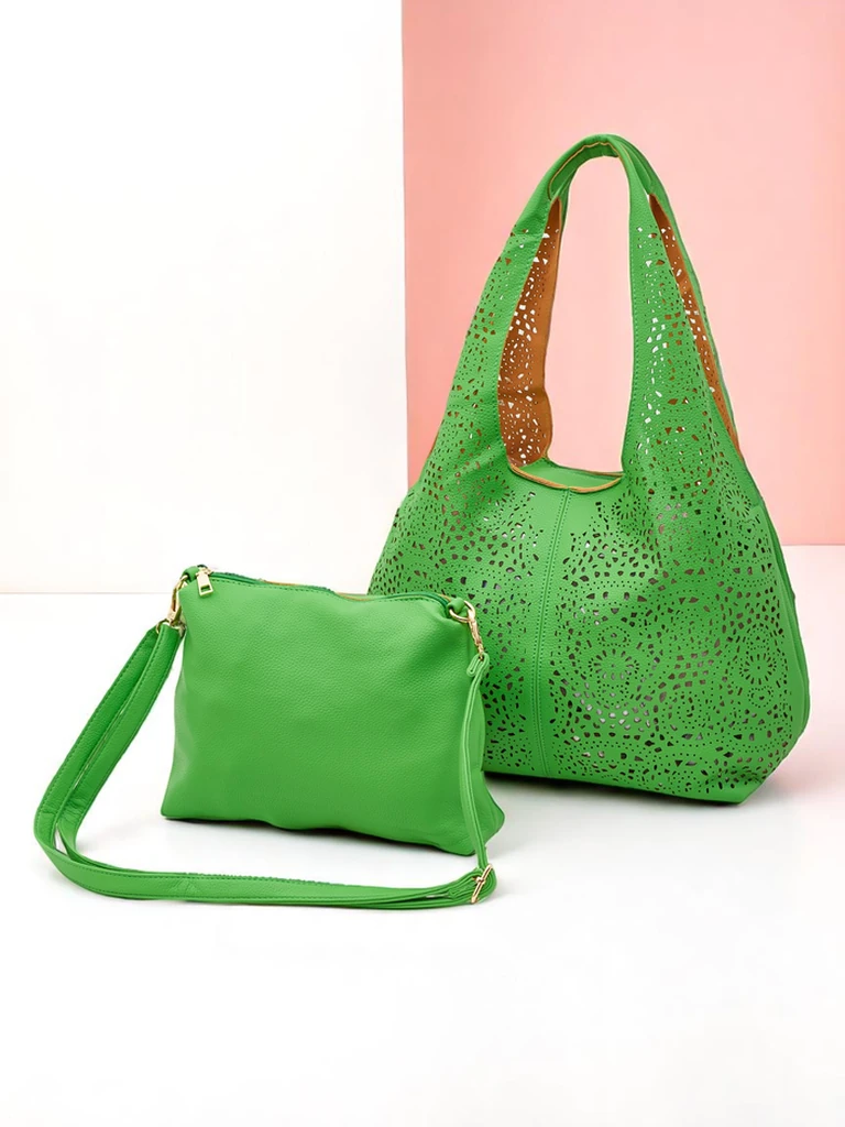 Royalfashion Голяма дамска чанта тип shopper с дантела Lira Lace