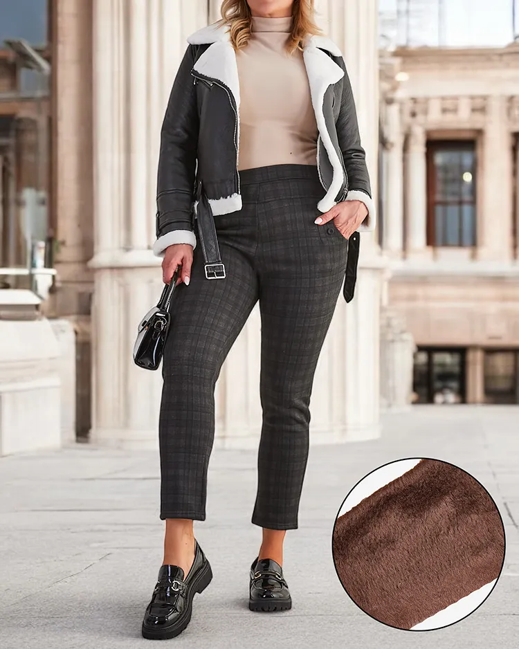 Royalfashion Затоплени дамски панталони с гети PLUS SIZE