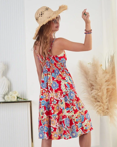 Royalfashion Дамска памучна рокля на цветя