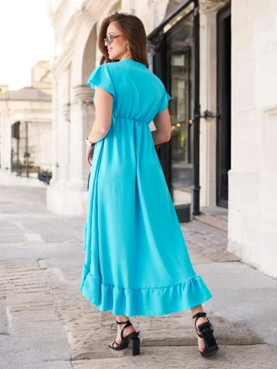 Midi рокля Royalfashion за жени с асиметричен подгъв