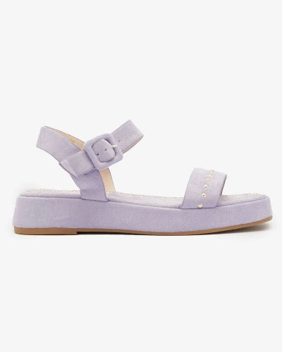 Лилави дамски сандали с камъни Franssia - Обувки