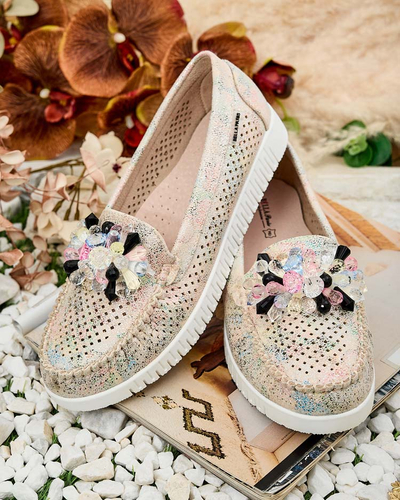 Royalfashion Дамски ажурни мокасини с мъниста Nasfali