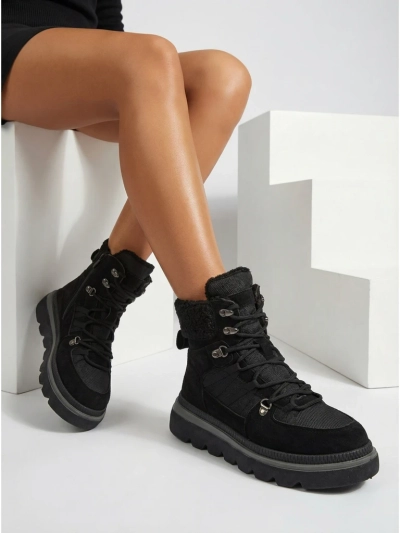 Дамски боти Aurora Черни кожени елегантни за есента