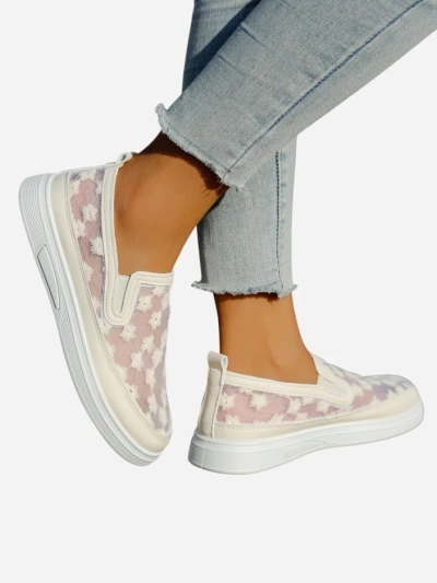 Роялфешън дамски мокасини от мрежа с цветя Emzos