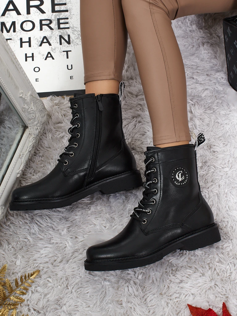 Дамски боти Tavira от еко кожа с връзки