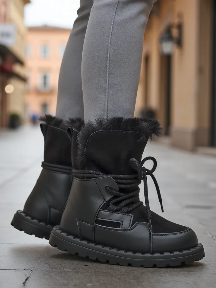 Royalfashion Женски снежни ботуши с връзки Viovi