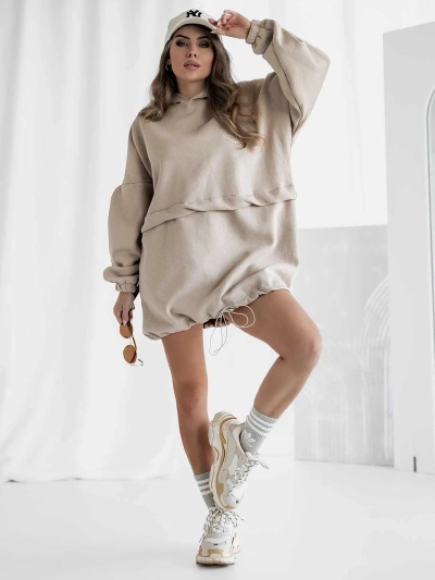 Рокля от памук за жени на Royalfashion с качулка, тип