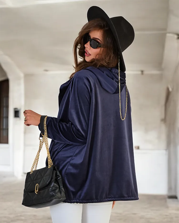 Royalfashion Дамски суитшърт с качулка без цип