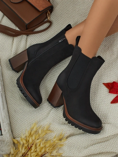 Дамски боти от еко велур на ток Soreya