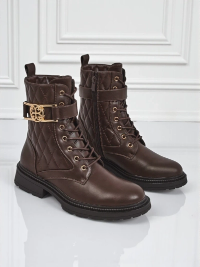 Дамски боти с ефектна капитонирана еко кожа Sable Rose